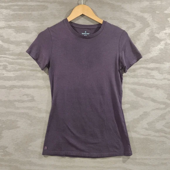 Tommy John SZ XS Women's Plum Short Sleeve Crew Neck Fitted Tee Pima Cotton - Picture 2 of 7